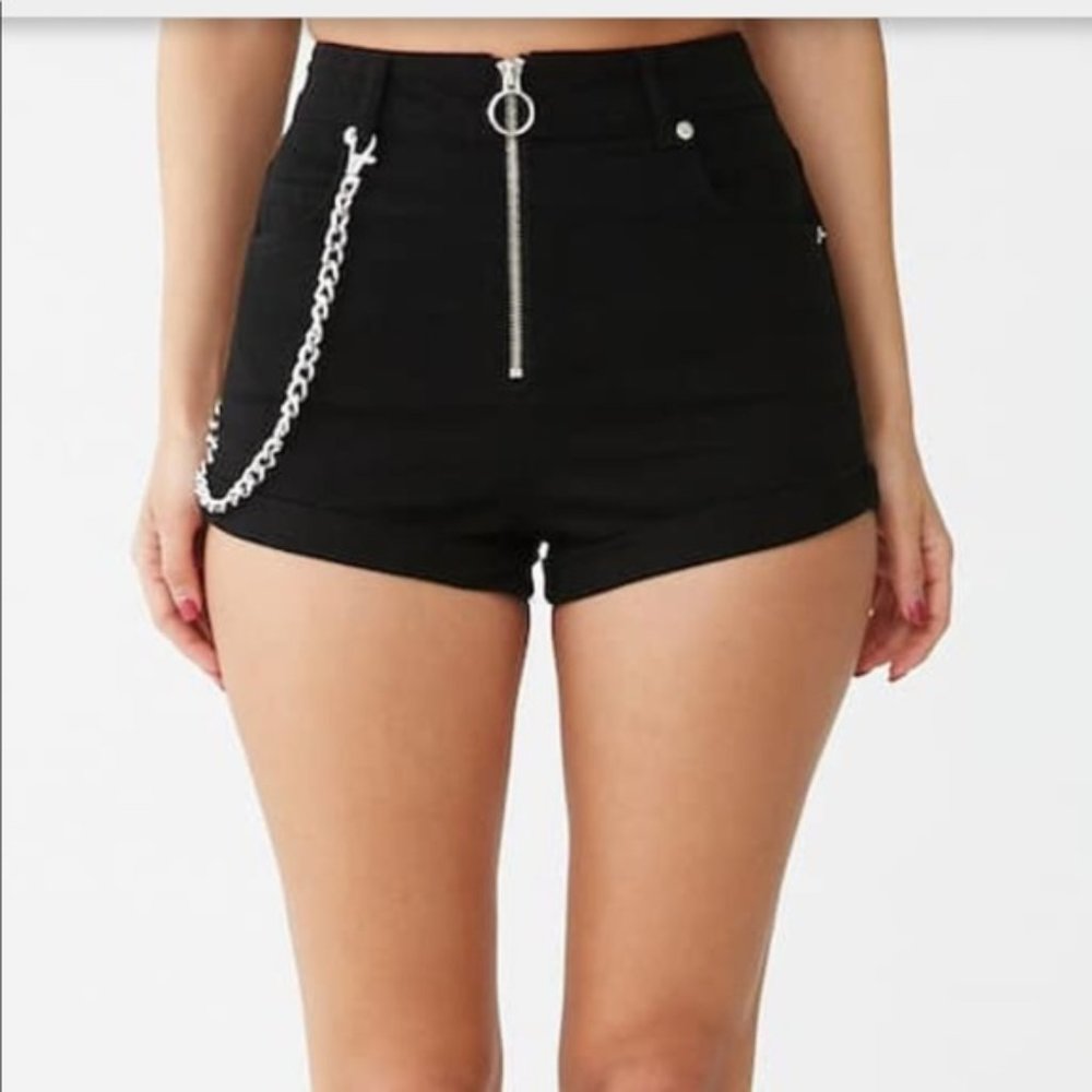 Forever 21 Black Shorts with Detachable Chain
